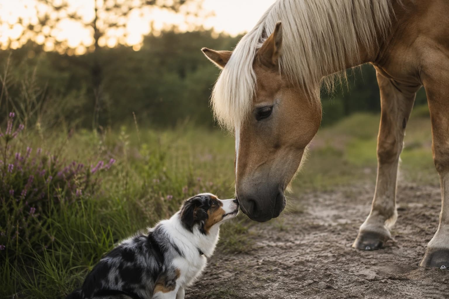 Paard Hond les