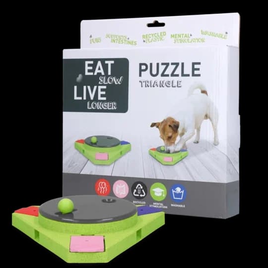 Eat slow live longer puzzle triangle