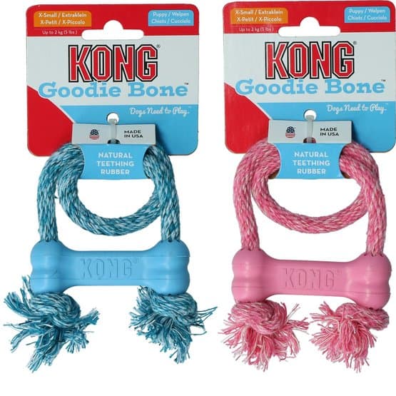 Puppy goodiebone met touw — Blauw