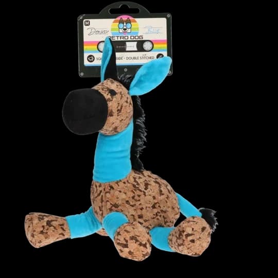 Retro donkey knuffel blauw M
