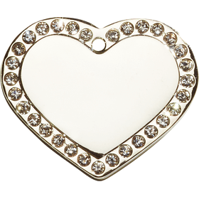 Penning luxe hartje met steentjes