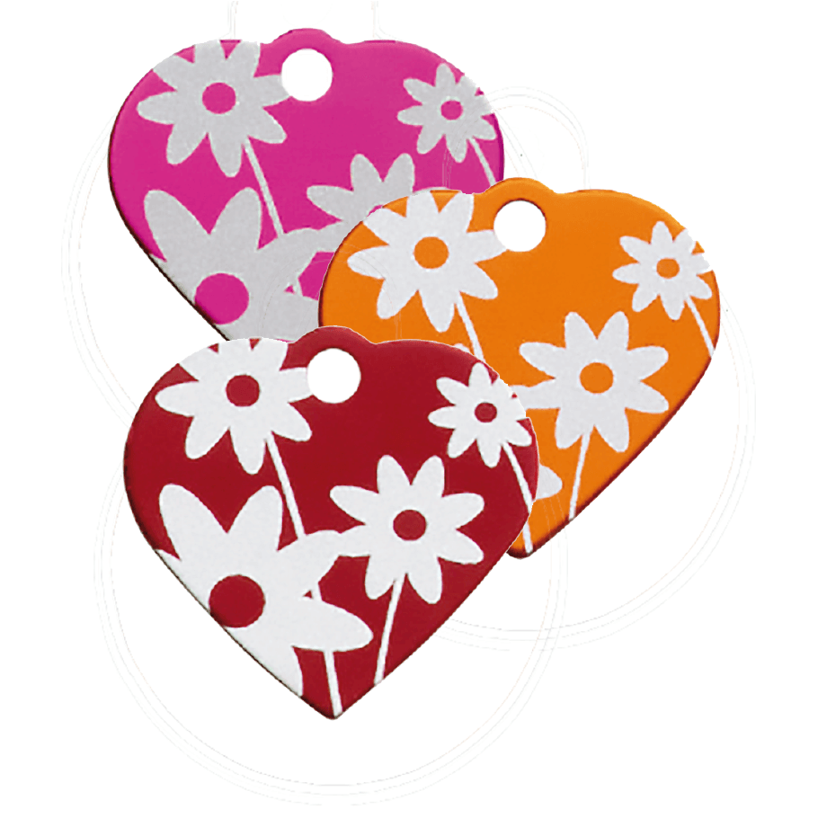 Penning hart klein met bloemen